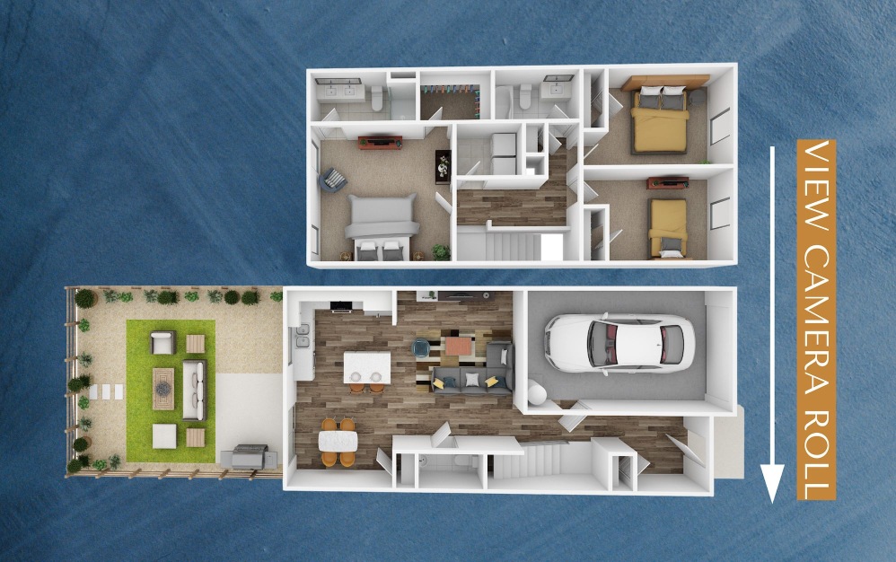 Amara - 3 bedroom floorplan layout with 2.5 bathrooms and 1470 square feet (Meet Amara)
