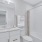 Model bathroom at our townhomes for rent in Waldorf, Maryland, featuring a shower and bath combination.